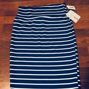 Lularoe S Cassie - Royal Blue White Stripe